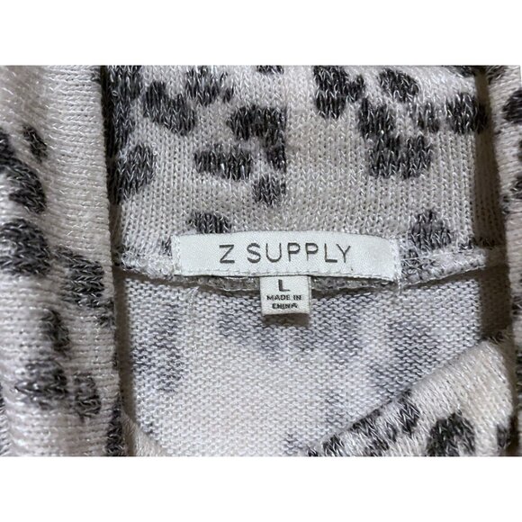 Z Supply Turtleneck Top L Oversized Tunic Dot Animal Print Playful Minimalist - Picture 6 of 8